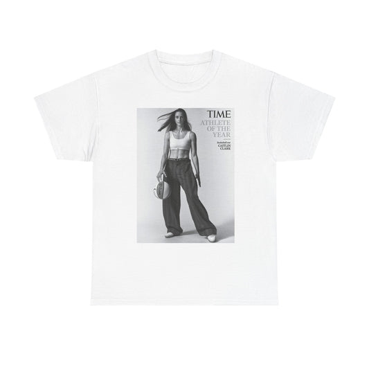 Caitlyn Clark Basketball Cover Graphic T Shirt S-5XL Unisex Heavy Cotton Tee