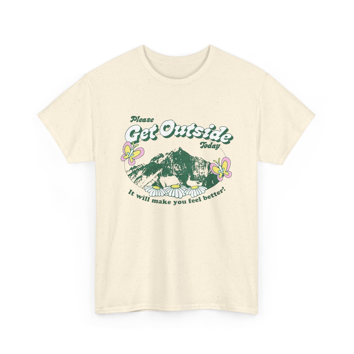 Please Get Outside Today Graphic T Shirt Unisex Heavy Cotton Tee Gift Vintage