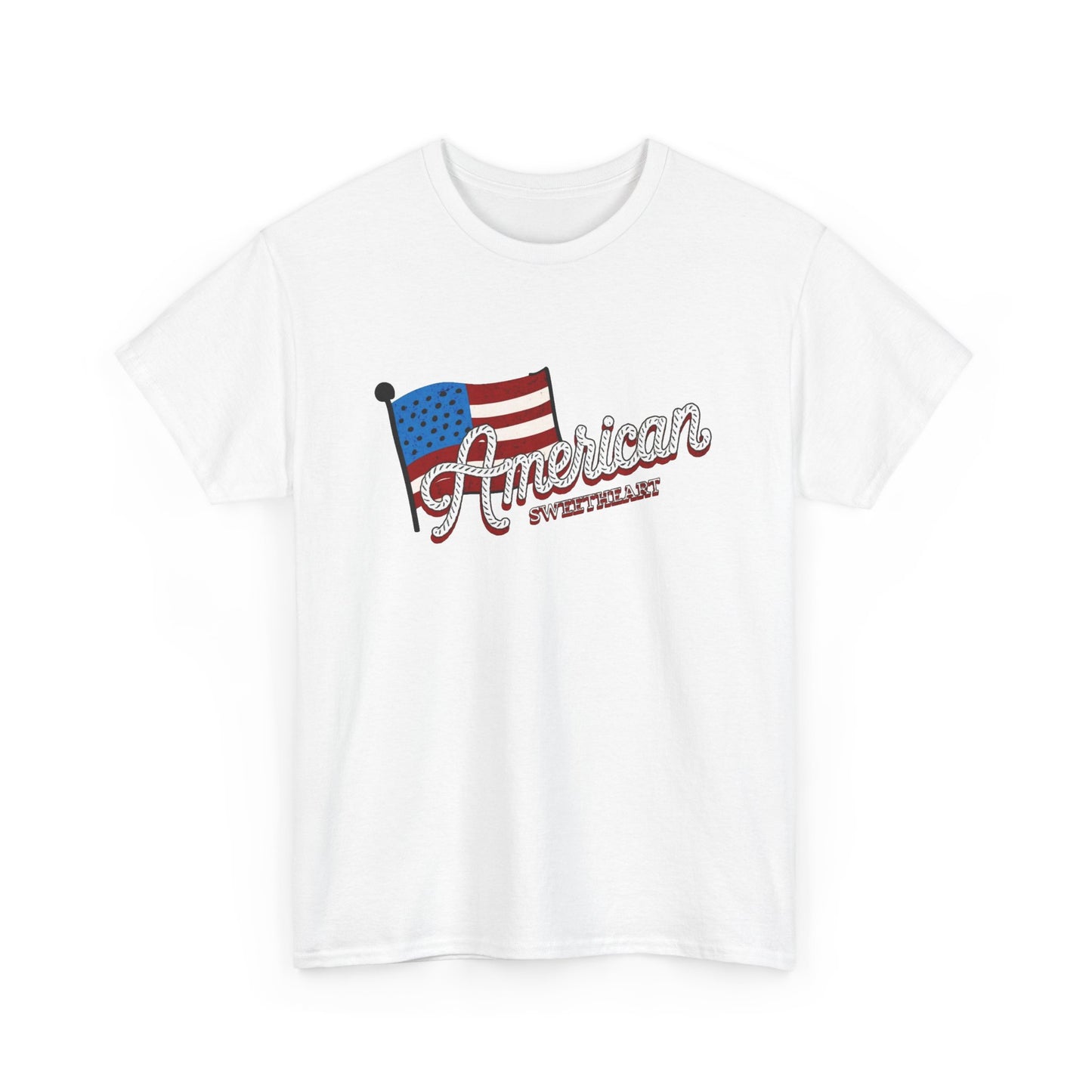 American Sweetheart USA Graphic T Shirt Regular Men's Heavy Cotton Tee