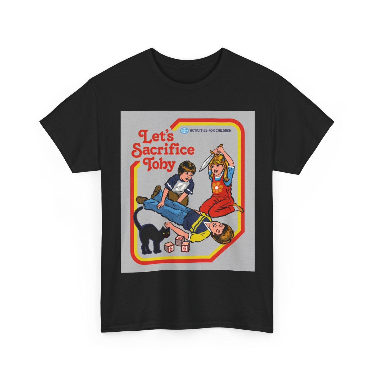 Funny Kids Tshirt Lets Sacrifice Comedy Graphic Gaming Unisex Heavy Cotton Tee