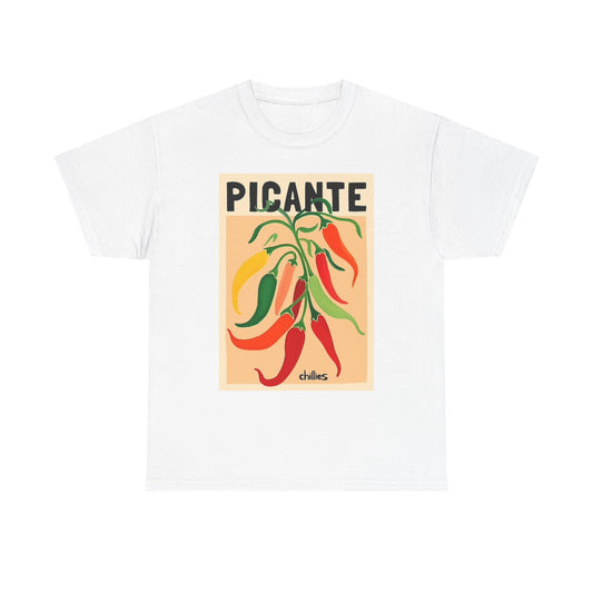 Picante Spicy Graphic T Shirt Mexican Retro Chef Unisex Heavy Cotton Tee