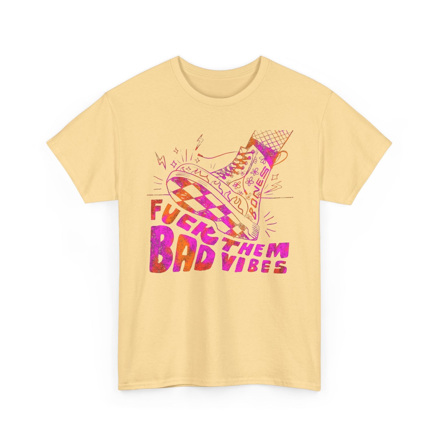 No Bad Vibes Graphic T-Shirt Unisex Heavy Cotton Tee Gift
