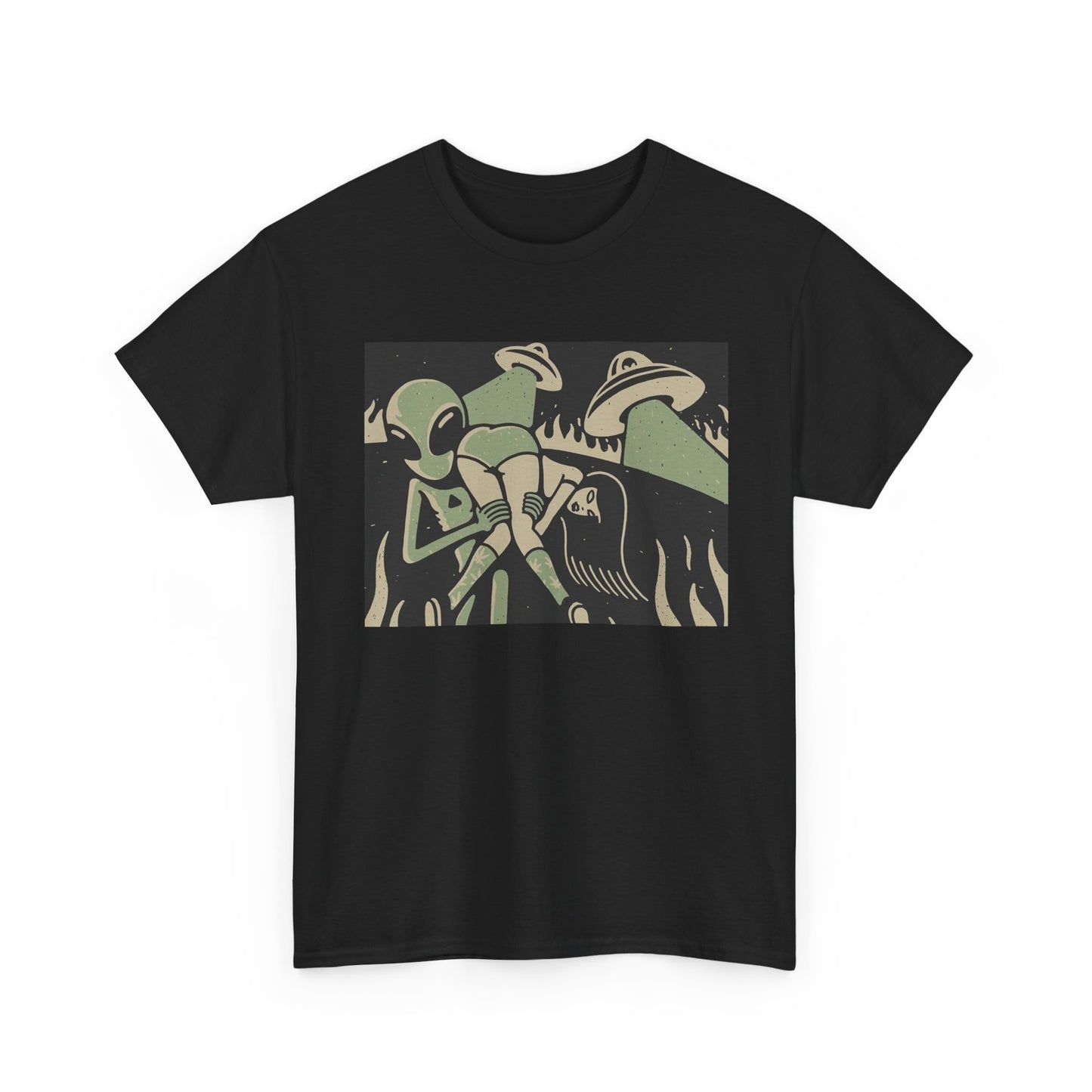 Alien Abduction Funny Graphic T-Shirt Cotton Tee New Gift Vintage