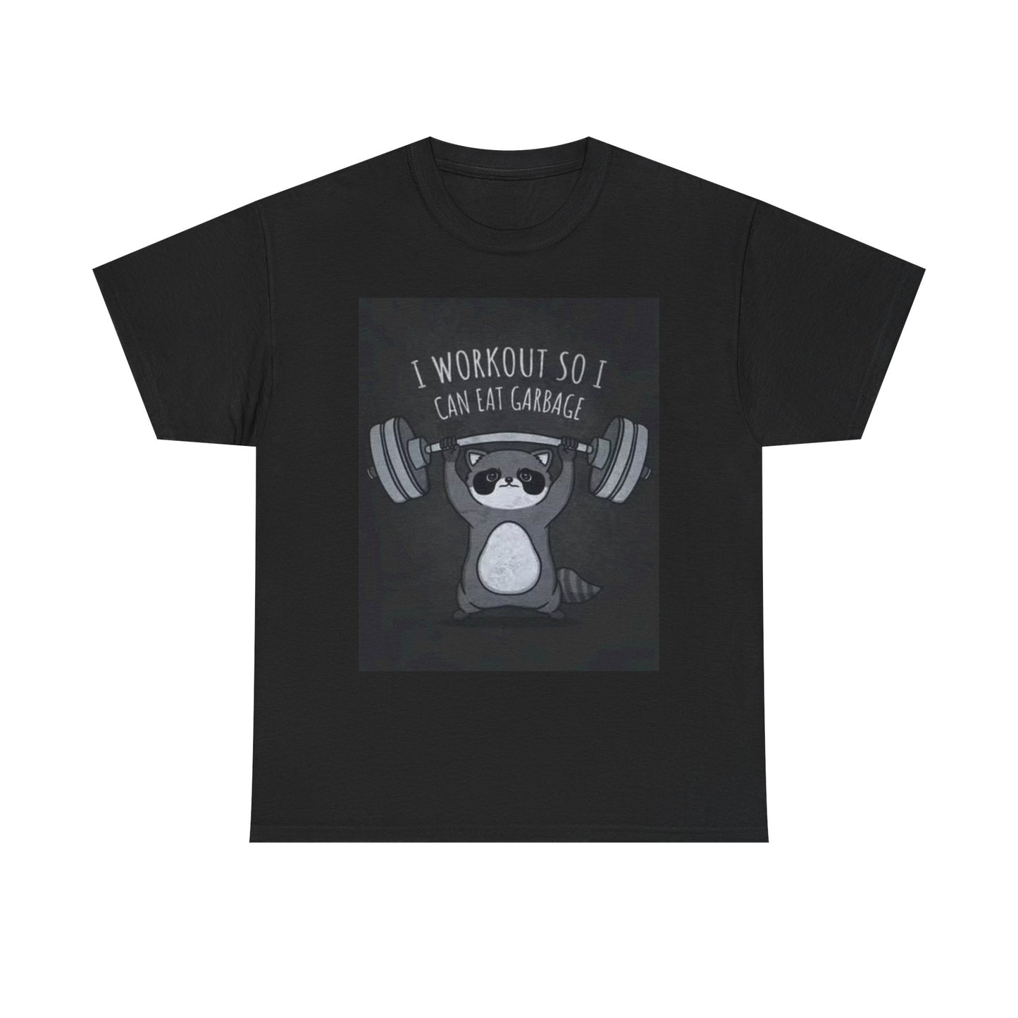 Workout So I Can Eat Graphic T Shirt Trash Panda GYM Unisex Heavy Cotton Tee