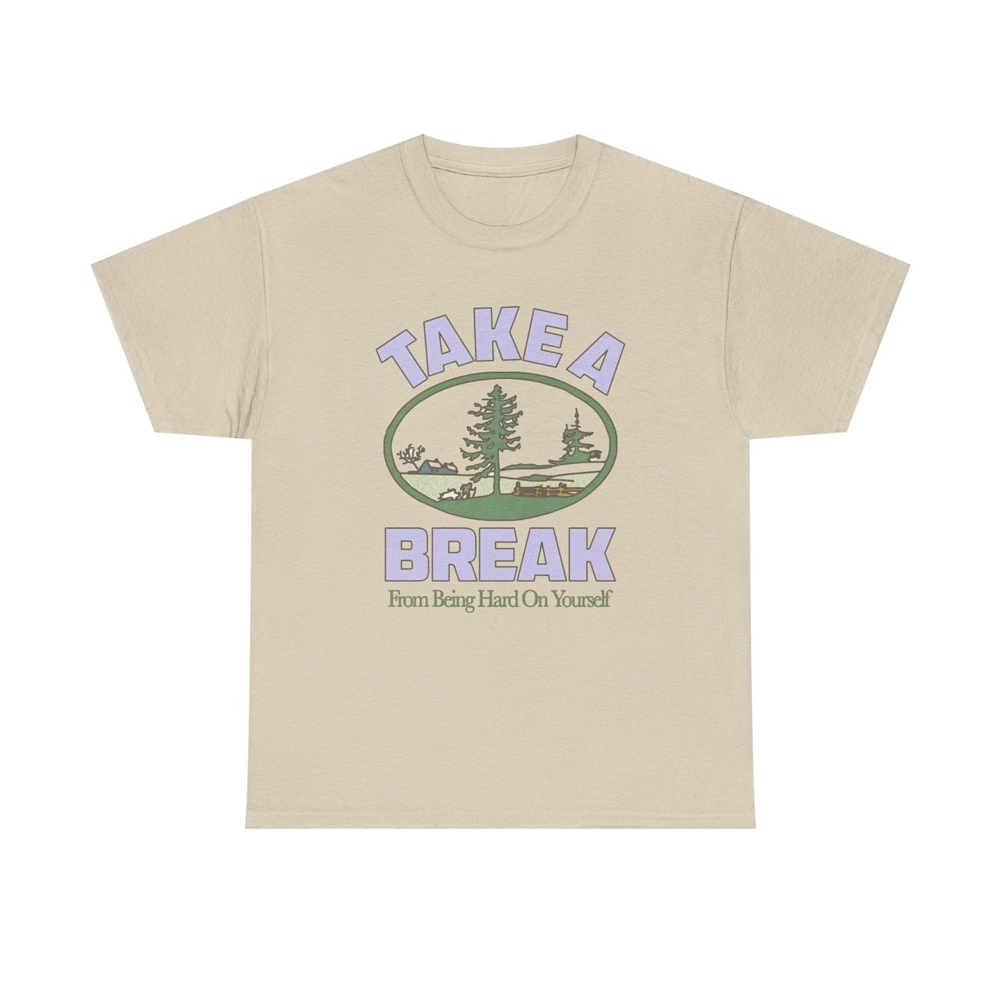 Take A Break Mental Health Retro Graphic T Shirt NEW Adult Unisex Heavy Cotton