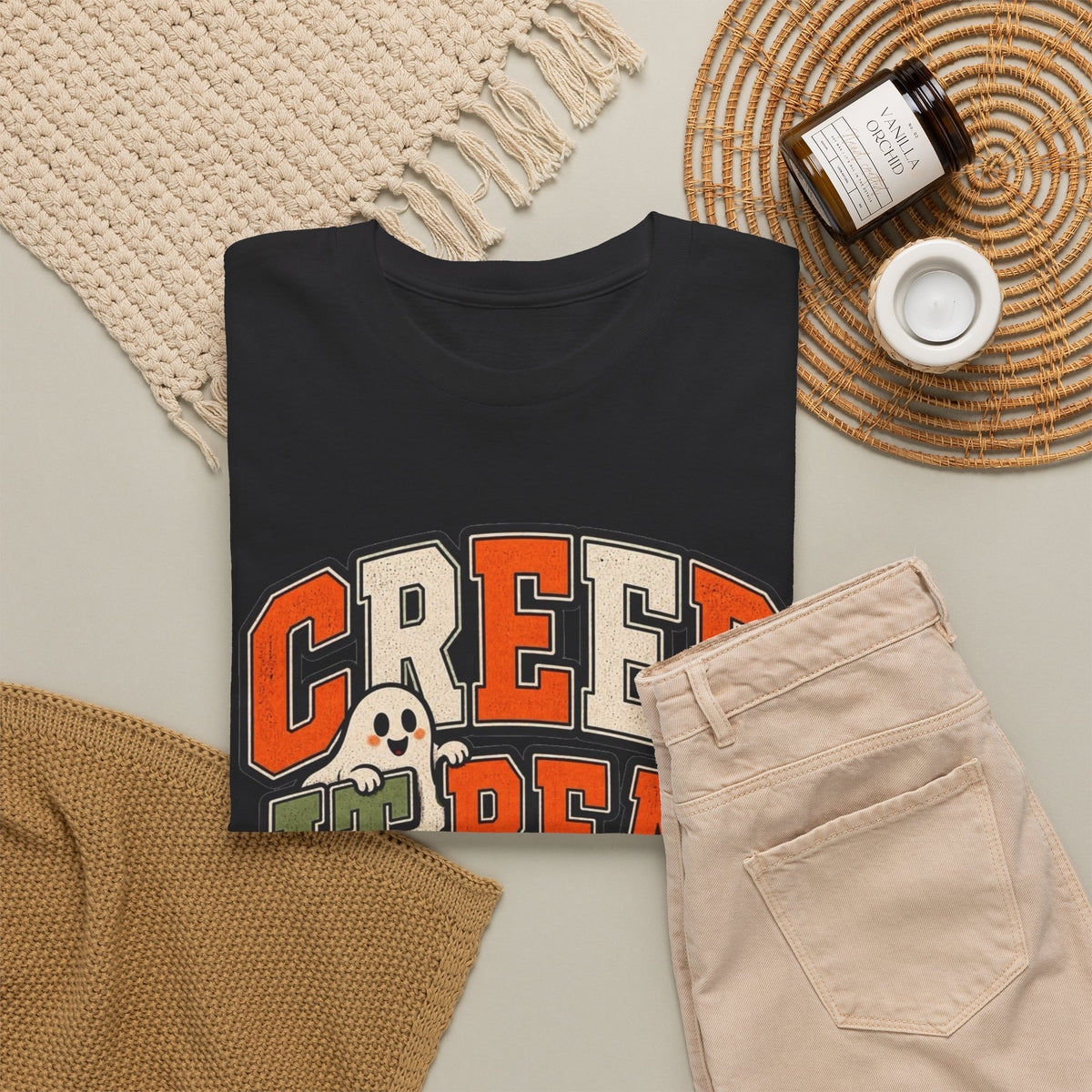 Creep It Real Ghost Graphic T-Shirt Men's Graphic Tee