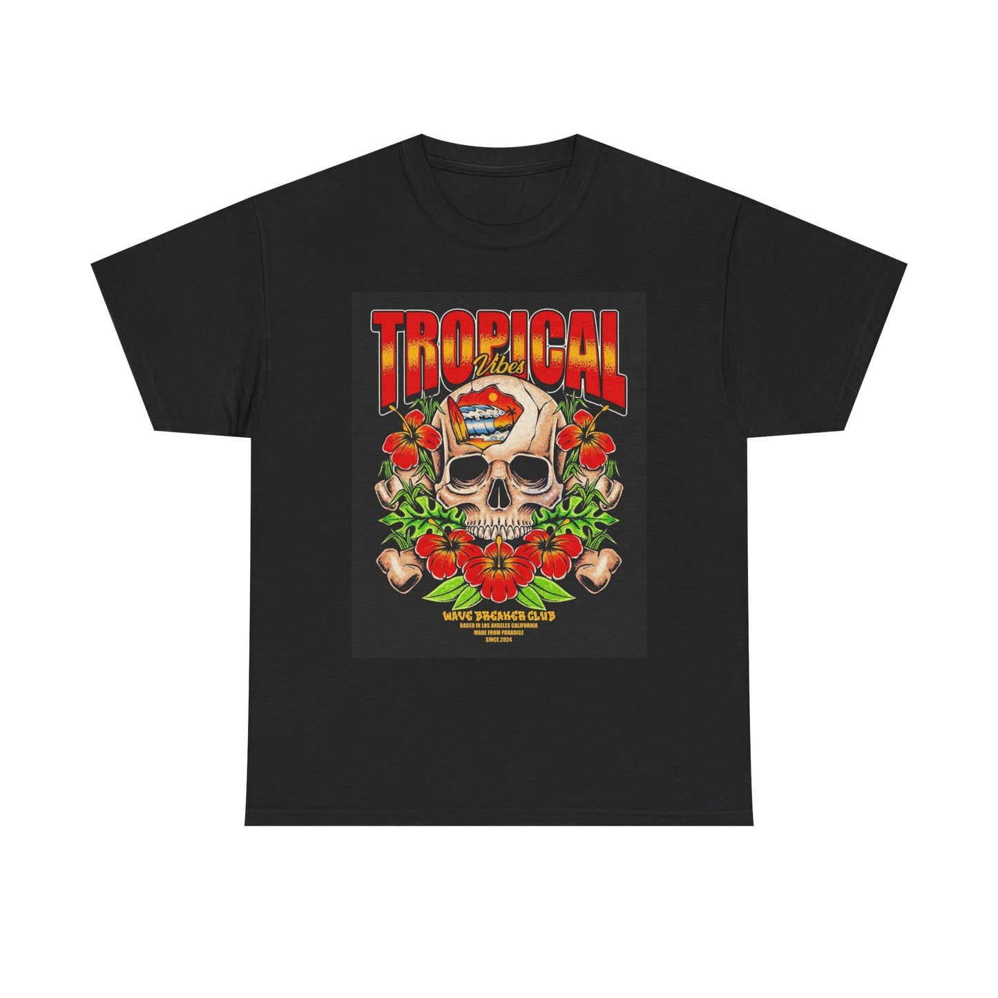 Tropical Vibes Graphic T Shirt Vintage Unisex Heavy Cotton Tee