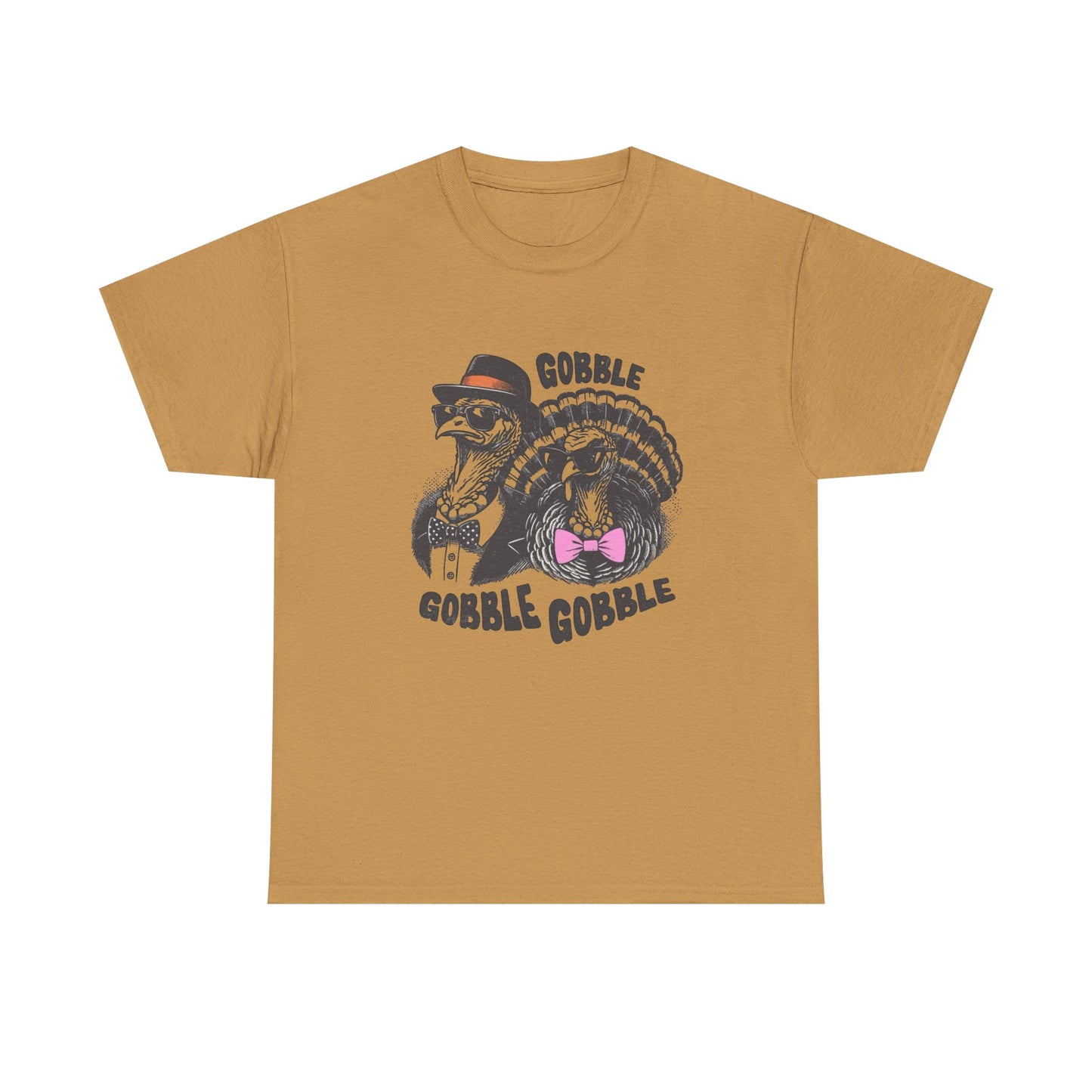 Thanksgiving Gobble Funny Turkey Graphic T Shirt NEW Unisex Heavy Cotton Tee
