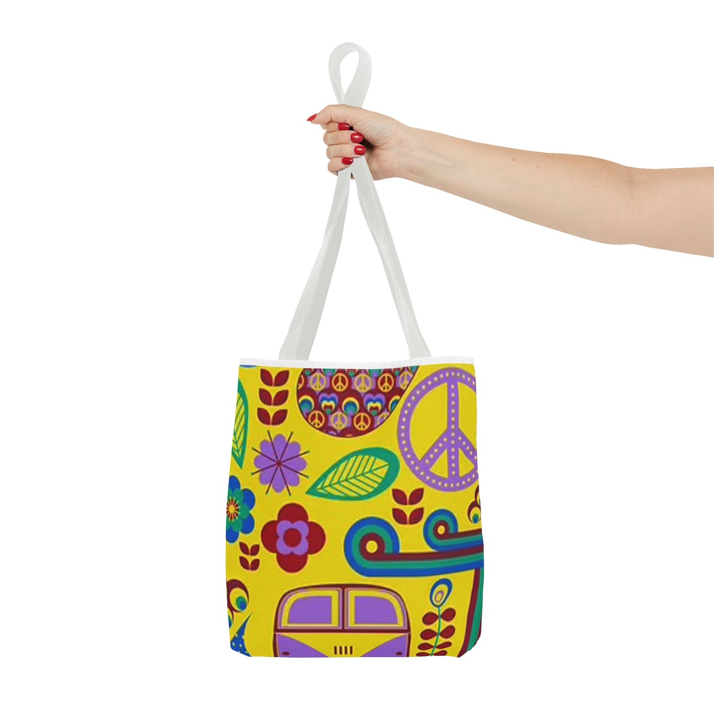 Peace And Love Multi Color BRAND NEW MODERN Tote Bag (AOP)