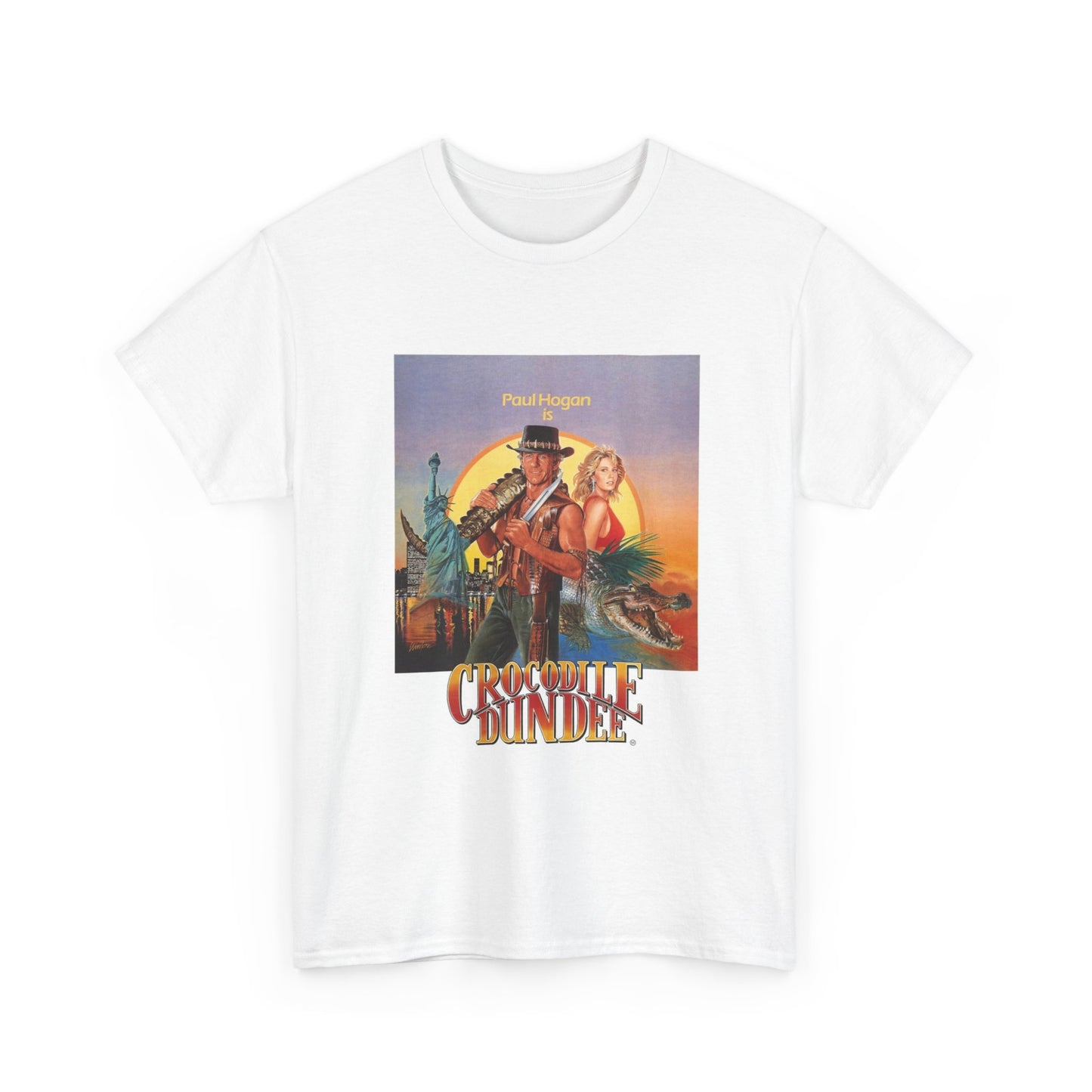 Crocodile Dundee Movie Poster Shirt Vintage Unisex Heavy Cotton Tee