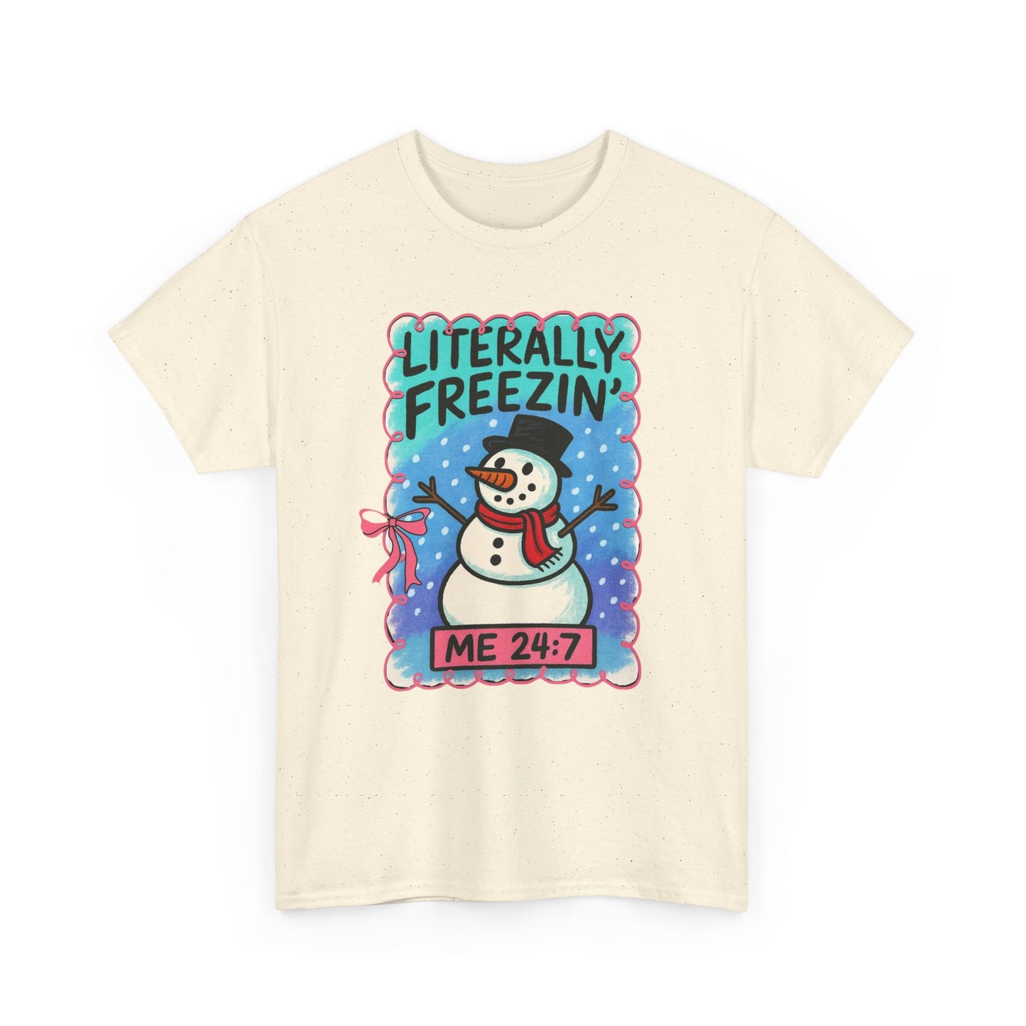 Literally Freezing Snowman Graphic T Shirt ADULT NEW