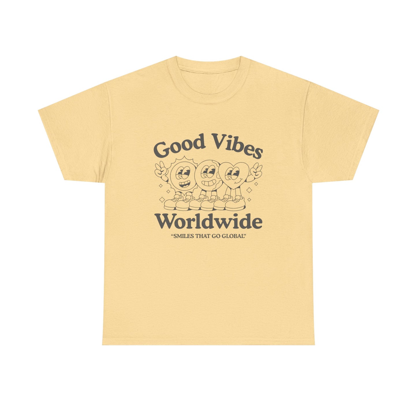 Good Vibes Worldwide Graphic T Shirt NEW ADULT Unisex Heavy Cotton Tee