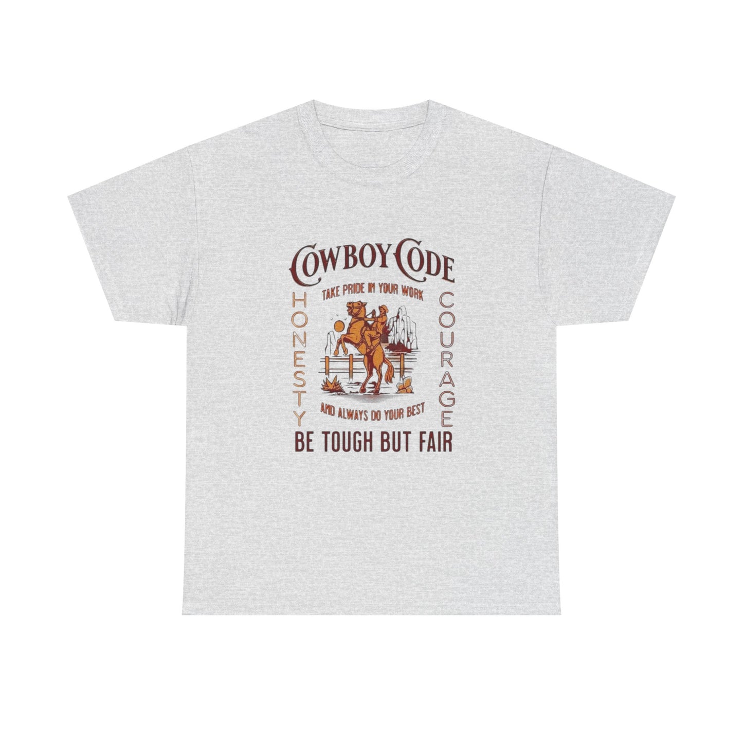 Cowboy Code Graphic T Shirt Unisex Heavy Cotton Tee