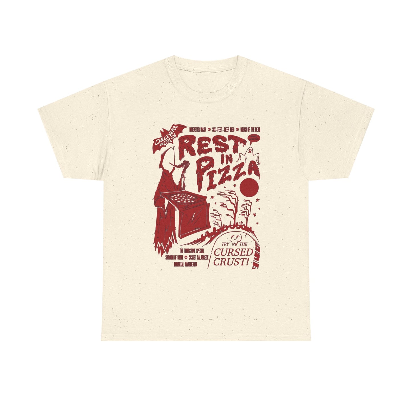 Rest In Pizza Graphic T Shirt NEW Unisex Heavy Cotton Tee