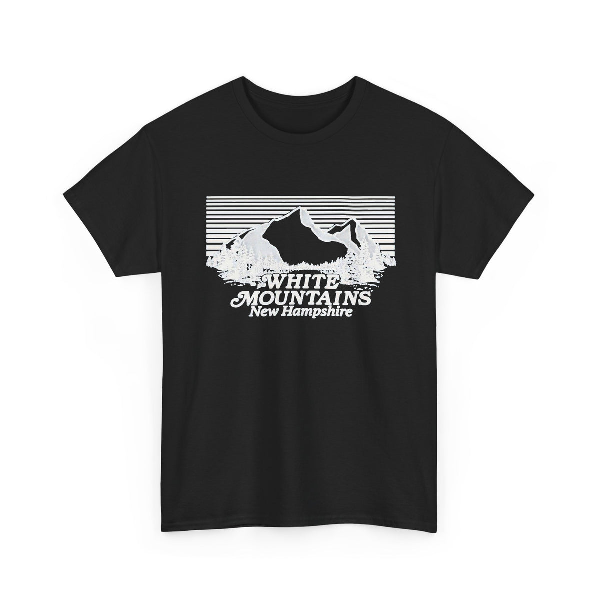 White Mountains New Hampshire Tee | Retro Mountain Silhouette Men's Graphic T Shirt