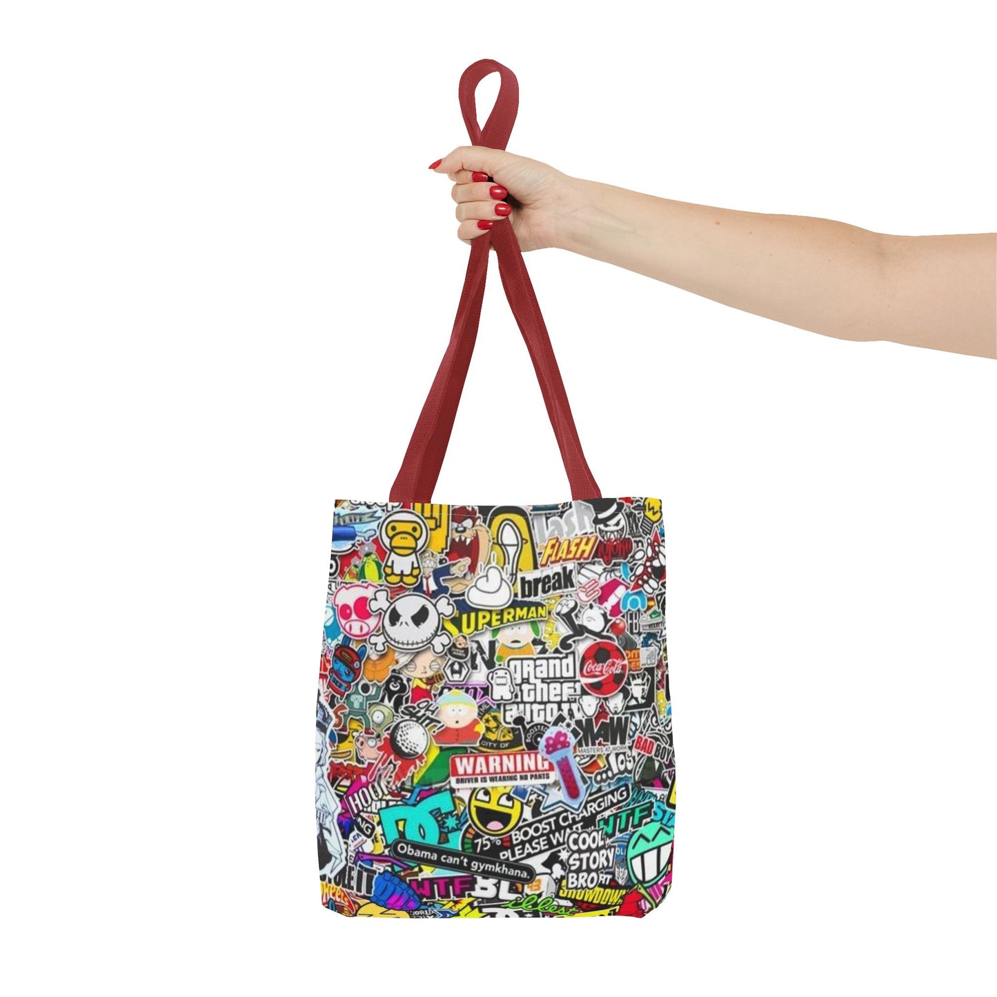 Stickers Skateboarding All Over Print BRAND NEW Purse Pocketbook,Travel Tote Bag