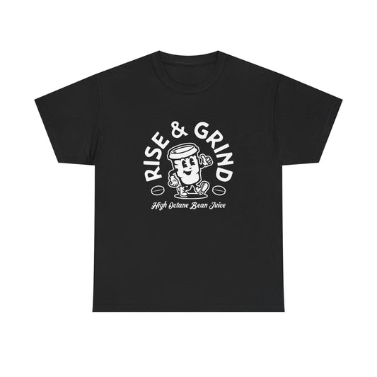 Rise And Grind Coffee Graphic T Shirt Unisex Heavy Cotton Tee NEW GIFT