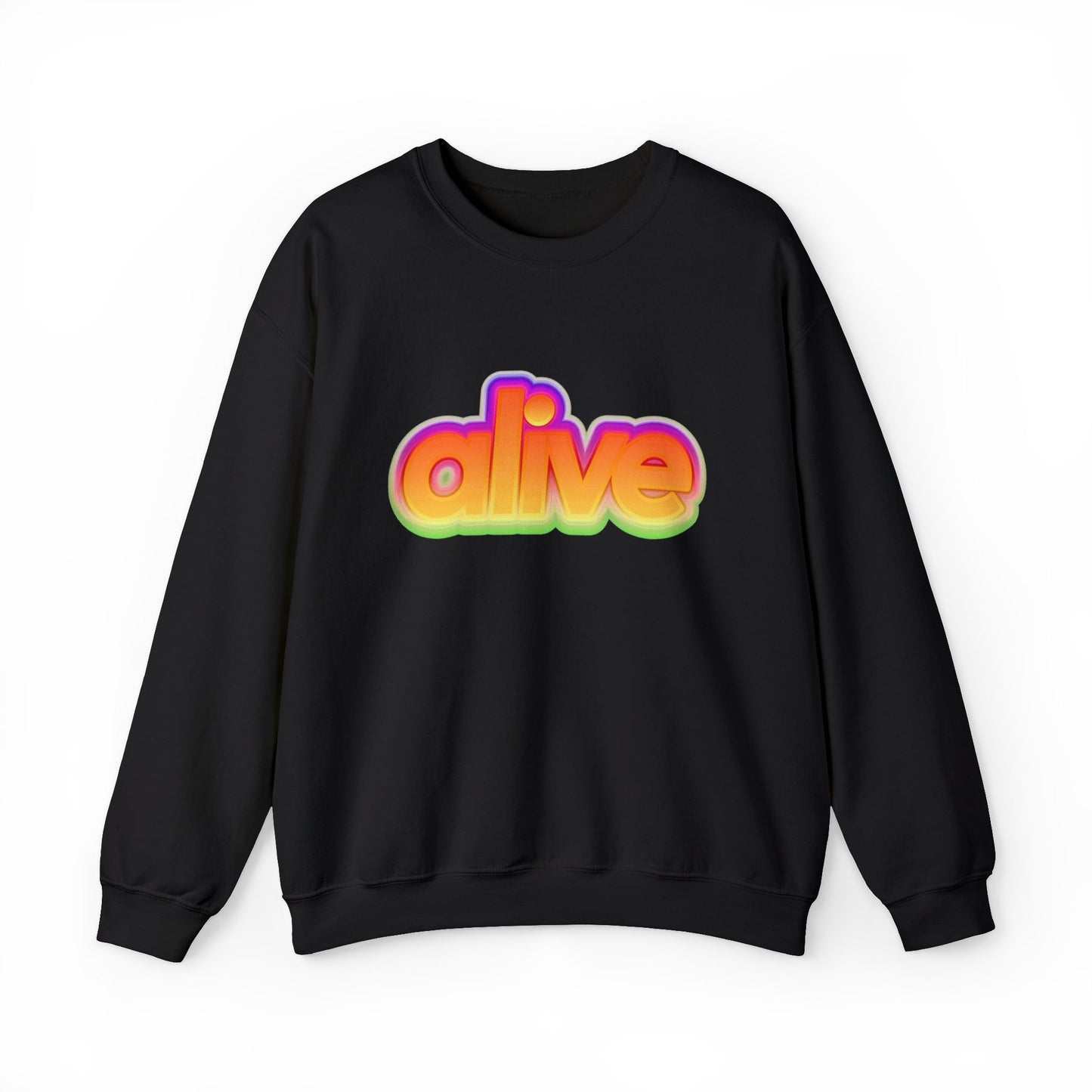 Alive Retro Neon Graphic Sweater Men's Adult Crewneck Sweatshirt