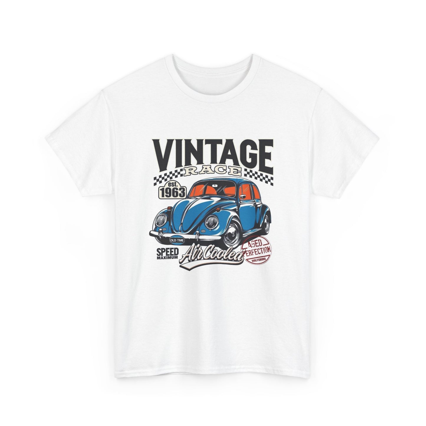 Vintage Bug Beetle Racing Graphic T Shirt Retro Unisex Heavy Cotton Tee
