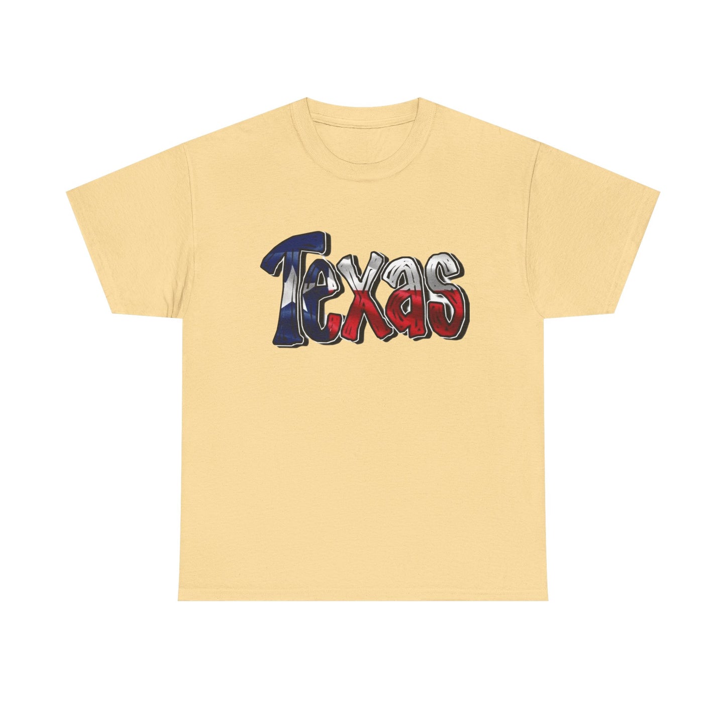 Texas State American Flag Graphic T Shirt NEW GIFT Unisex Heavy Cotton Tee