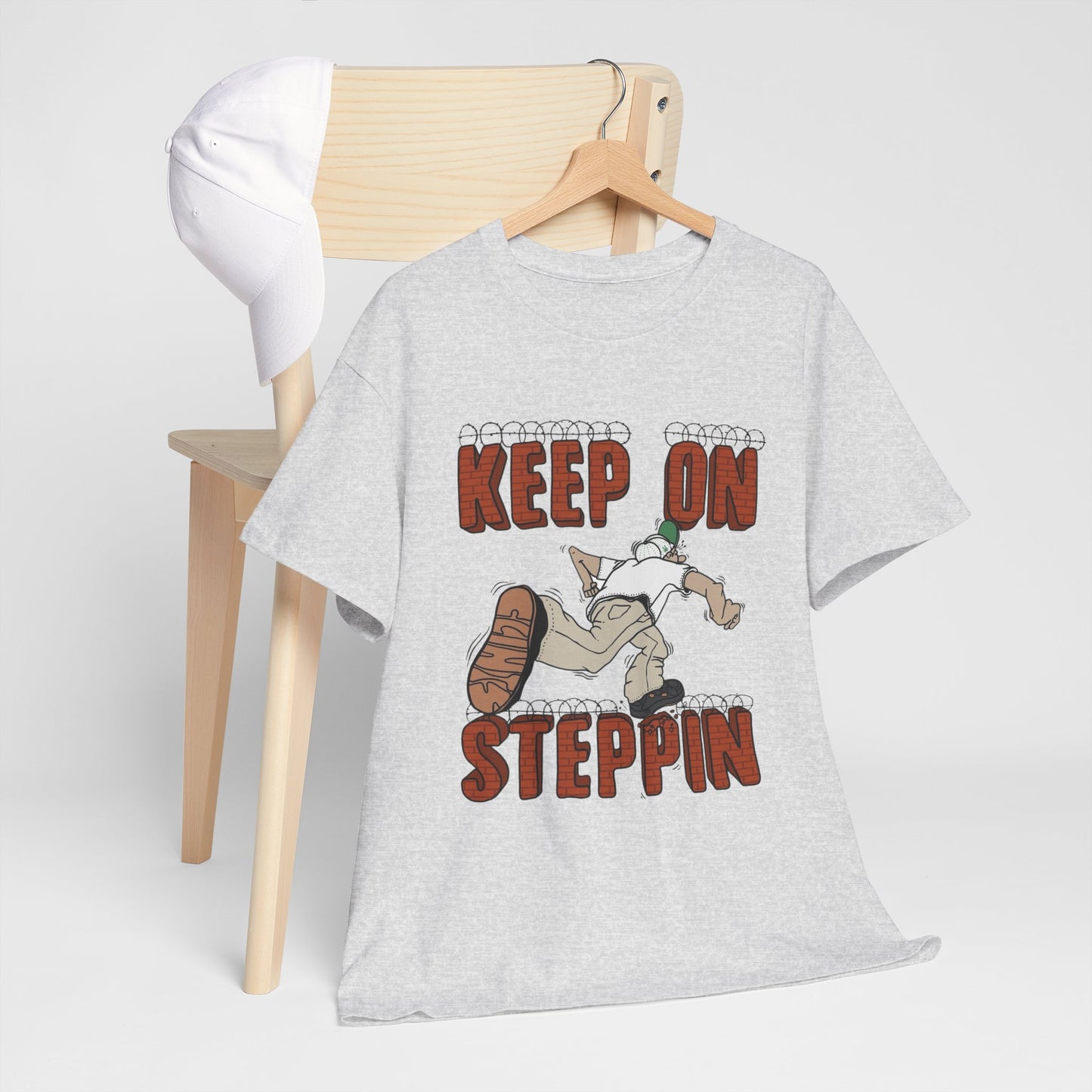 Keep On Stepping Graphic T Shirt Unisex Heavy Cotton Tee