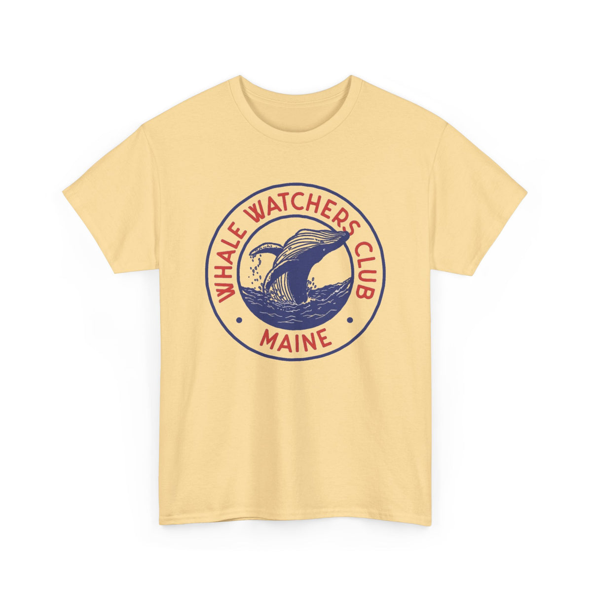 Whale Watchers Club Maine Tee | Whale Graphic T-Shirt Men's Graphic T Shirt