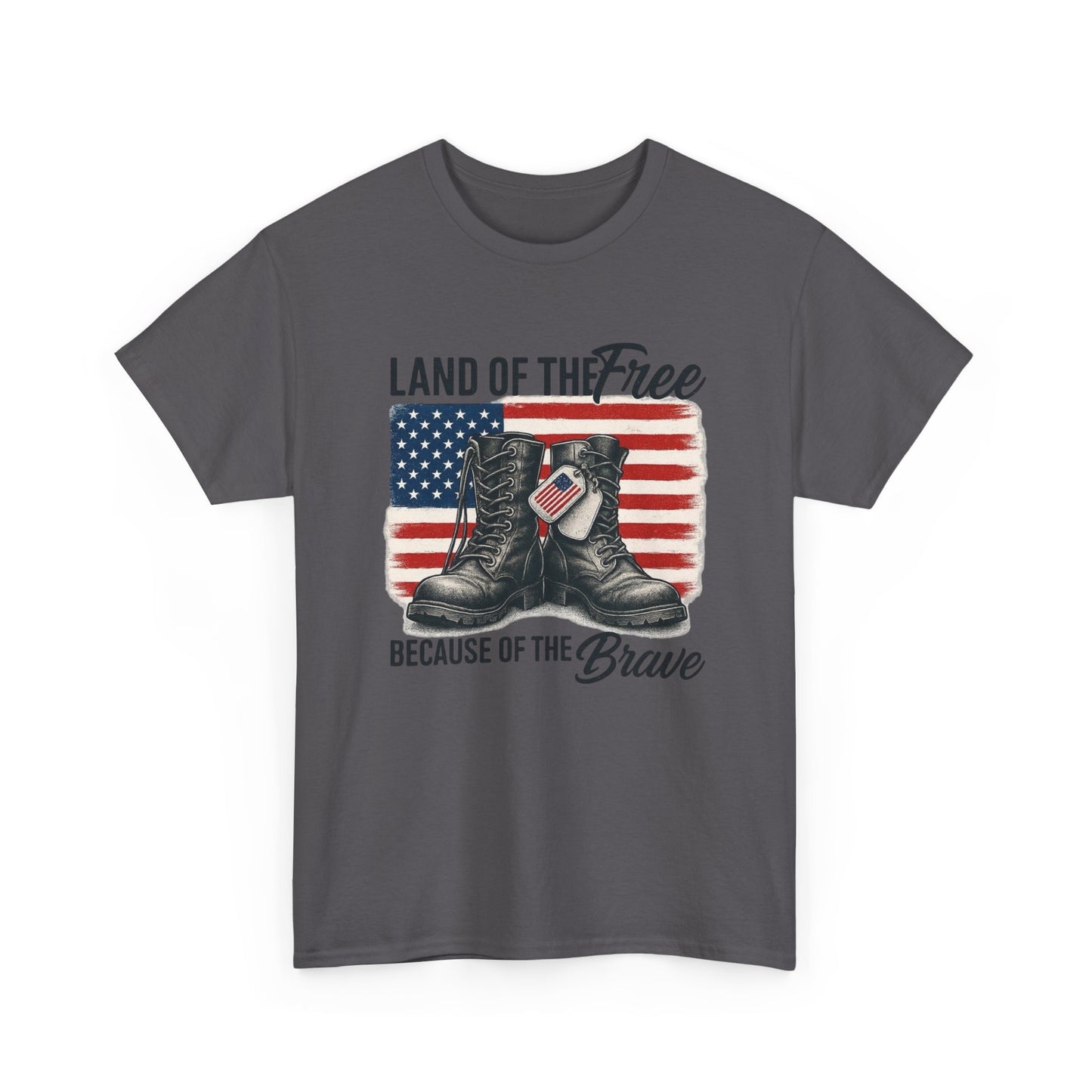 Land Of The Free Because Of The Brave USA Graphic T Shirt NEW ADULT Tee