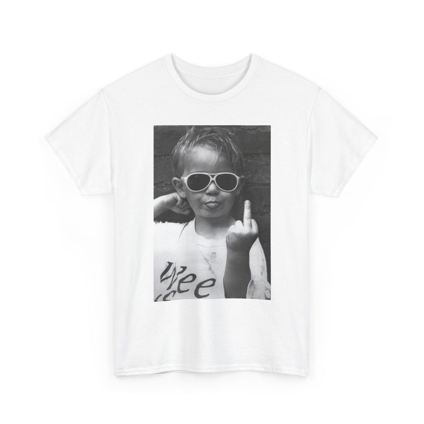 Middle Finger Funny Kid Graphic T Shirt Jokes Unisex Heavy Cotton Tee