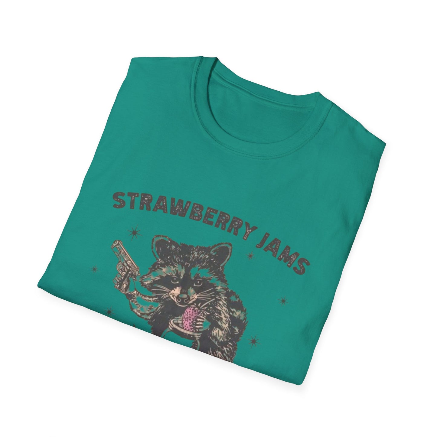 Strawberry Jams But My Glock Dont Graphic T Shirt Funny Joke Unisex Softstyle