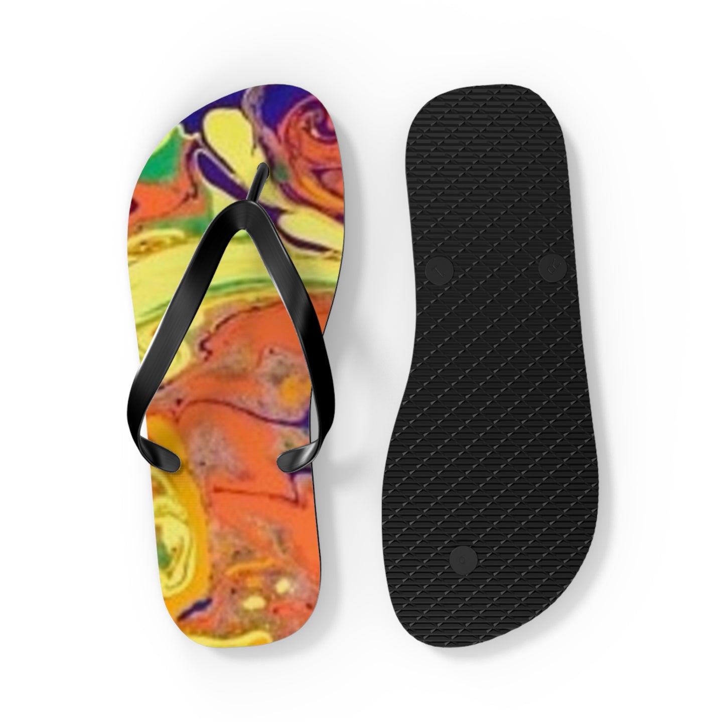 Orange And Yellow Flip Flops, Sandals Slides, Summer Footwear, Brand New