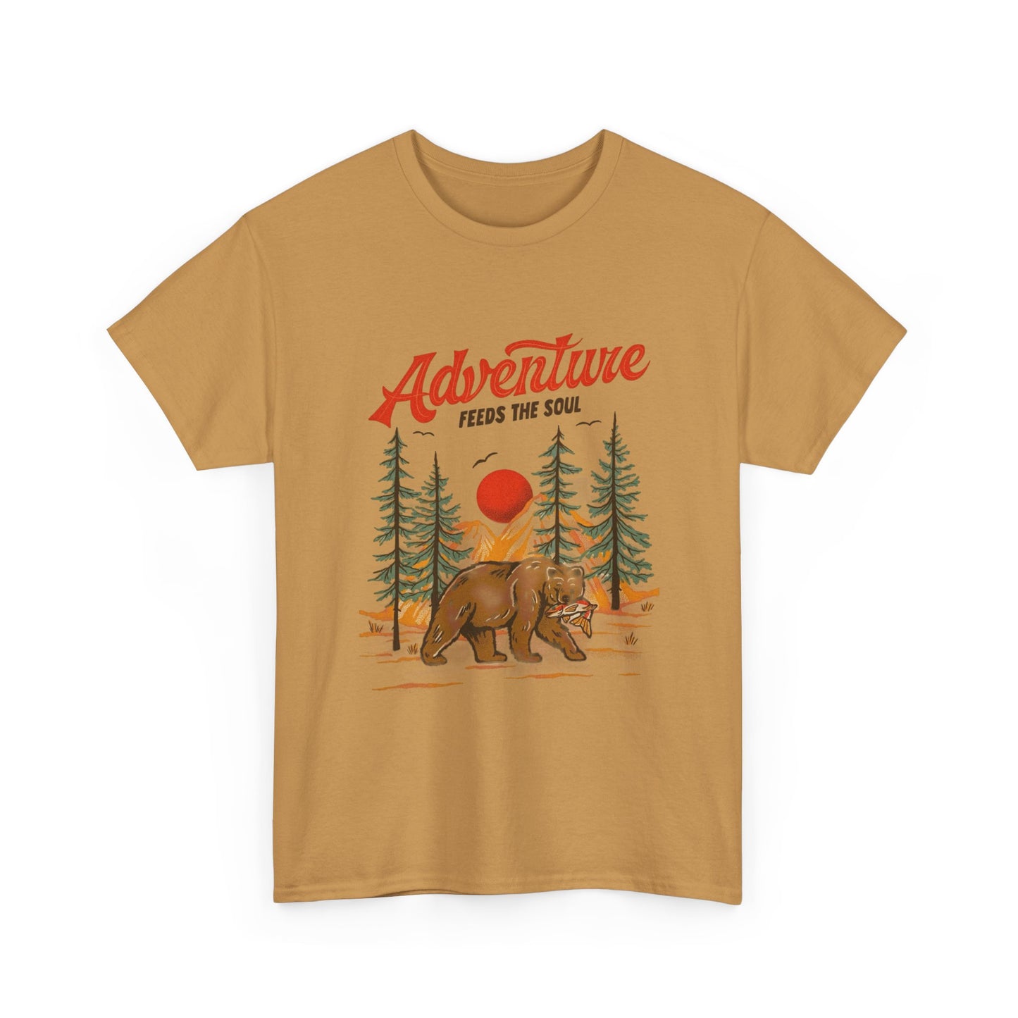 Adventure Feeds The Soul Camping Graphic T-Shirt Cotton Tee New Gift Vintage
