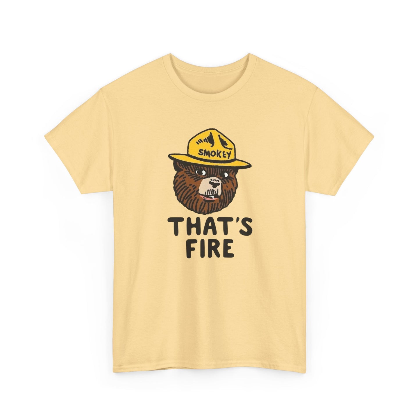 Smokey The Bear That's Fire Funny Graphic T Shirt NEW ADULT TEE VINTAGE
