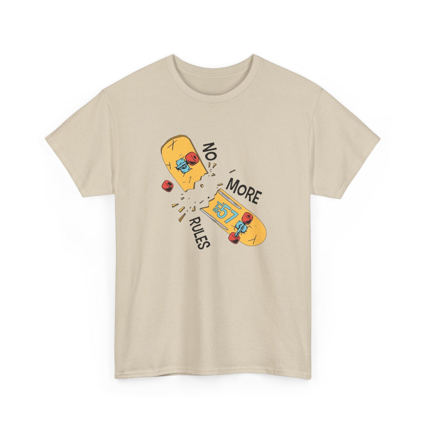 No More Rules Skateboarding Graphic T-Shirt Unisex Heavy Cotton Tee