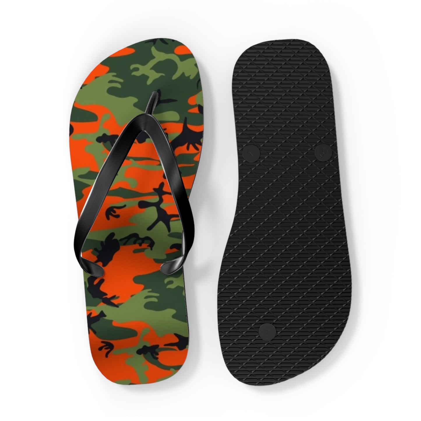 Waves And Sun Sandals Orange Camo Summer Flip Flops Slides BRAND NEW