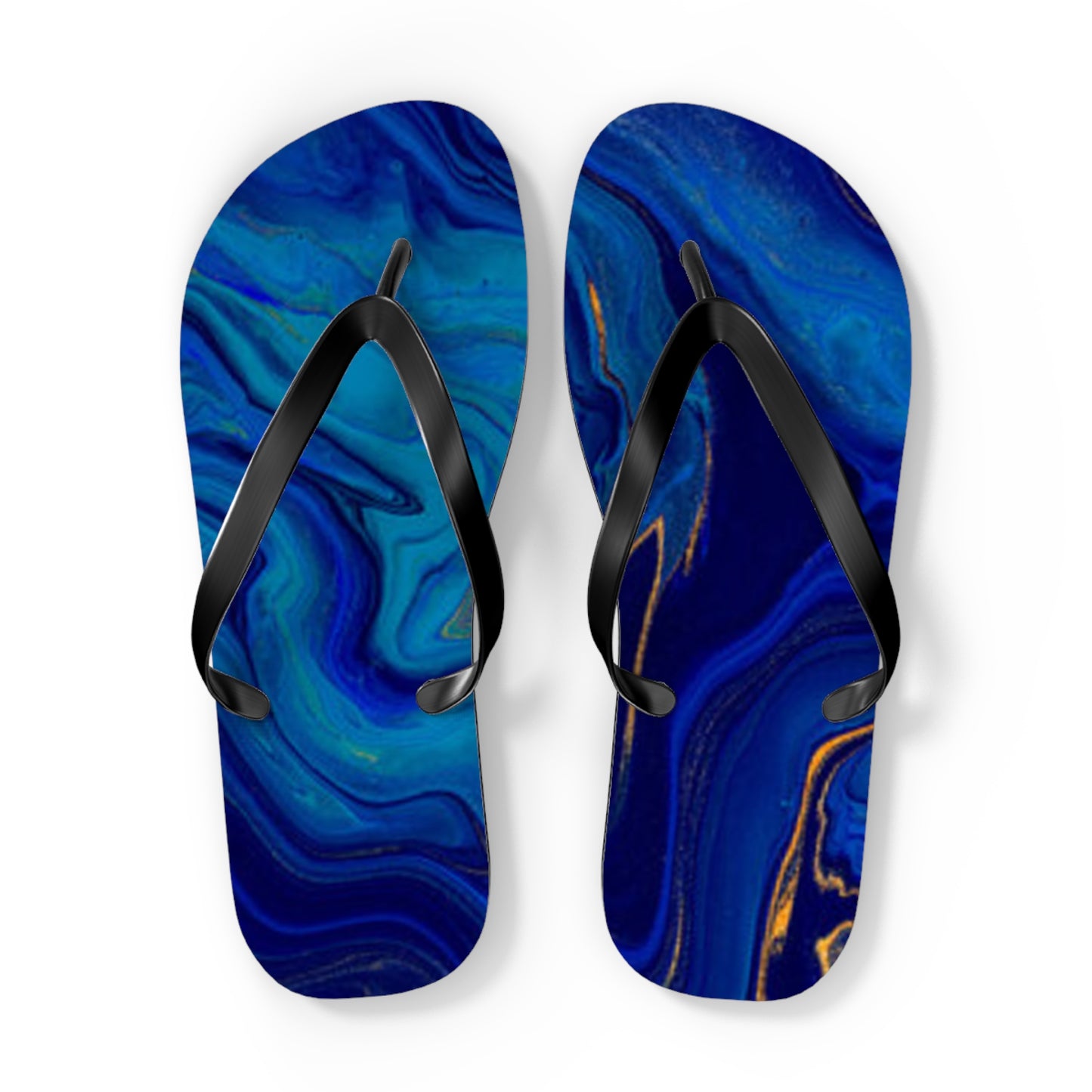 Blue Marble Flip Flops, Sandals Slides, Summer Footwear, Brand New