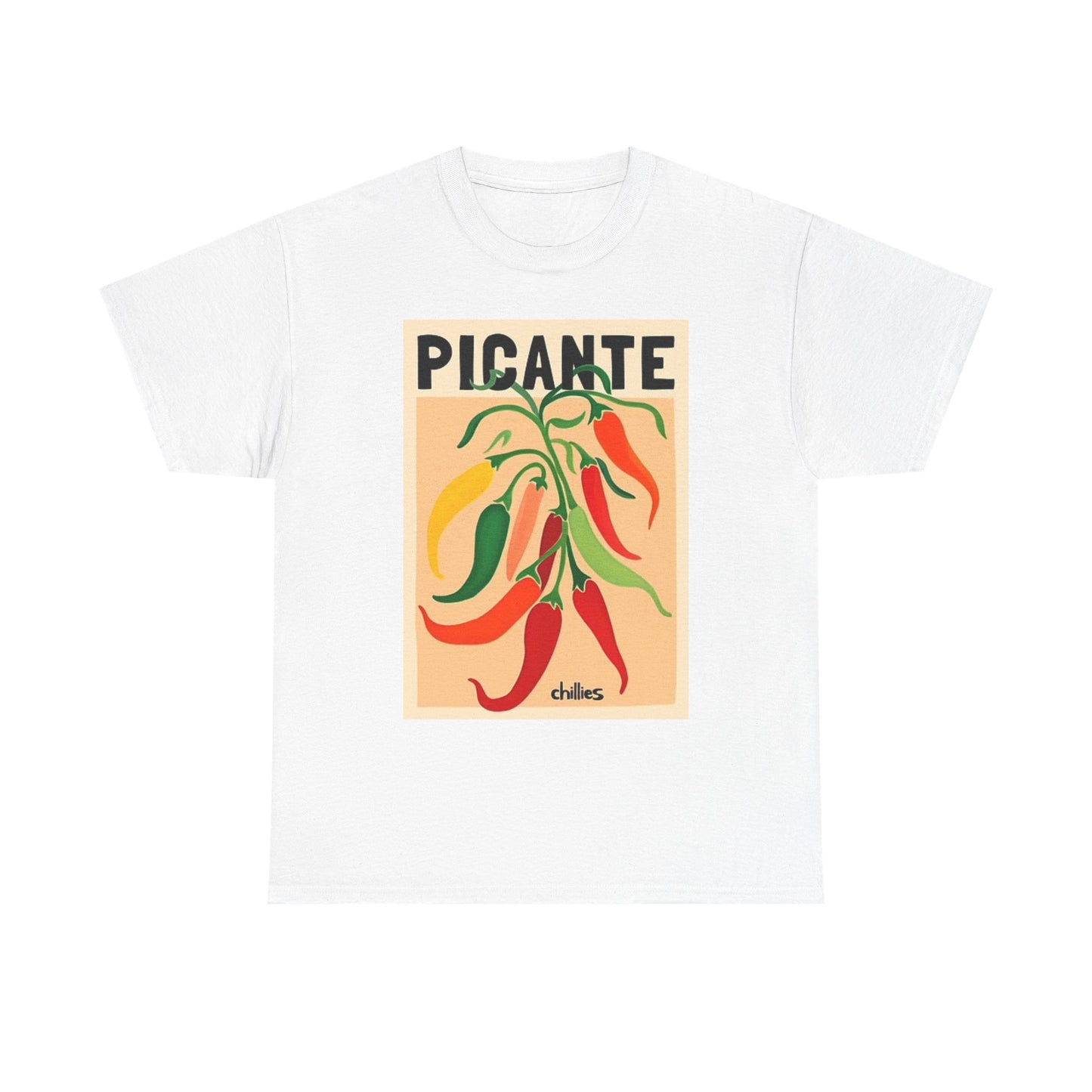 Picante Spicy Graphic T Shirt Mexican Retro Chef Unisex Heavy Cotton Tee