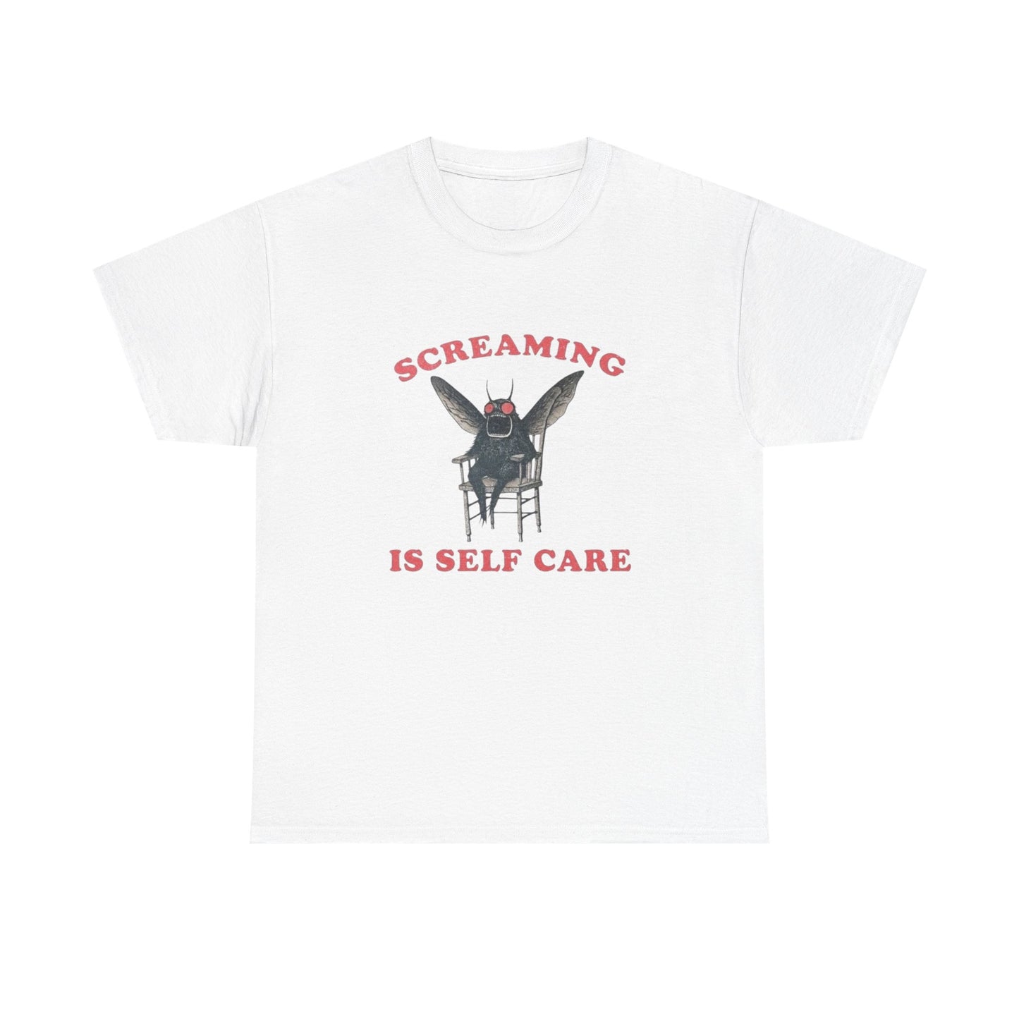 Screaming Is Self Care Funny Graphic T Shirt NEW Heavy Cotton Tee