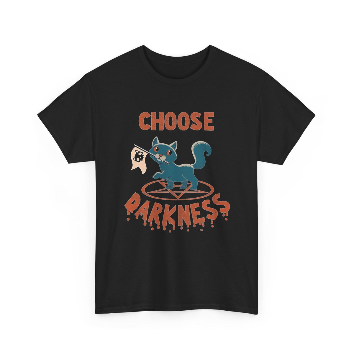 Choose Darkness Cat Design T-Shirt Men's Graphic Tee