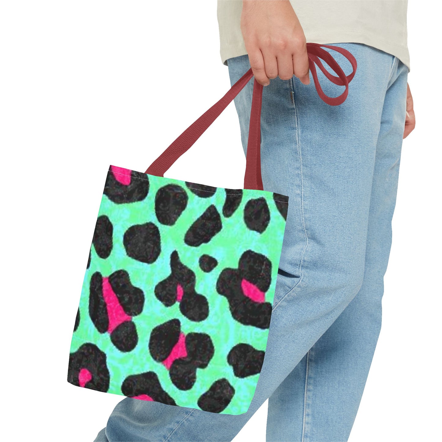 Green And Pink Cheetah Print BRAND NEW Purse, Pocketbook,Travel Tote Bag