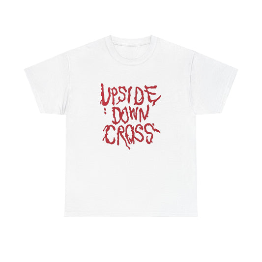 Upside Down Cross Graphic T Shirt Unisex Heavy Cotton Tee