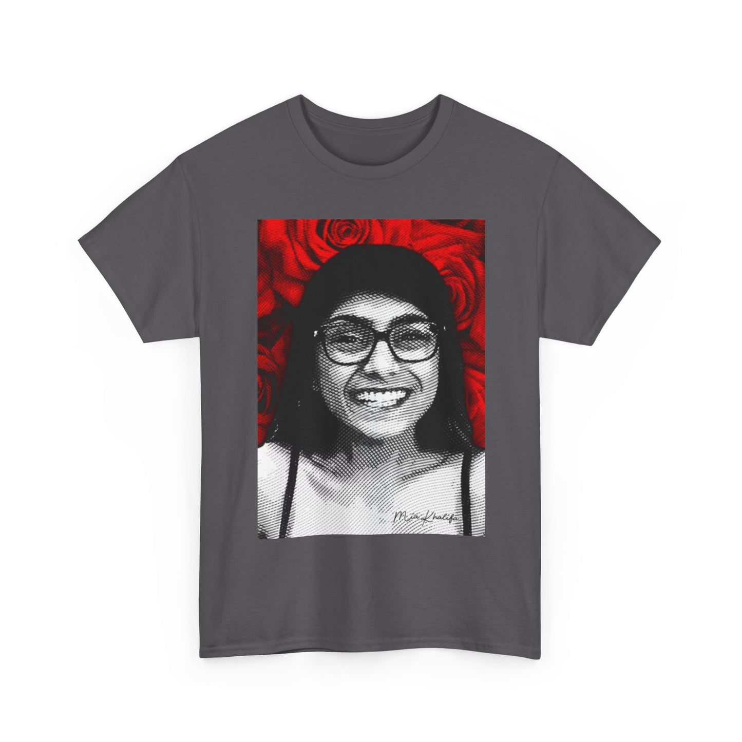 Mia Khalifa Shirt Funny Gift Roses Onlyfans Joke Unisex Heavy Cotton Tee