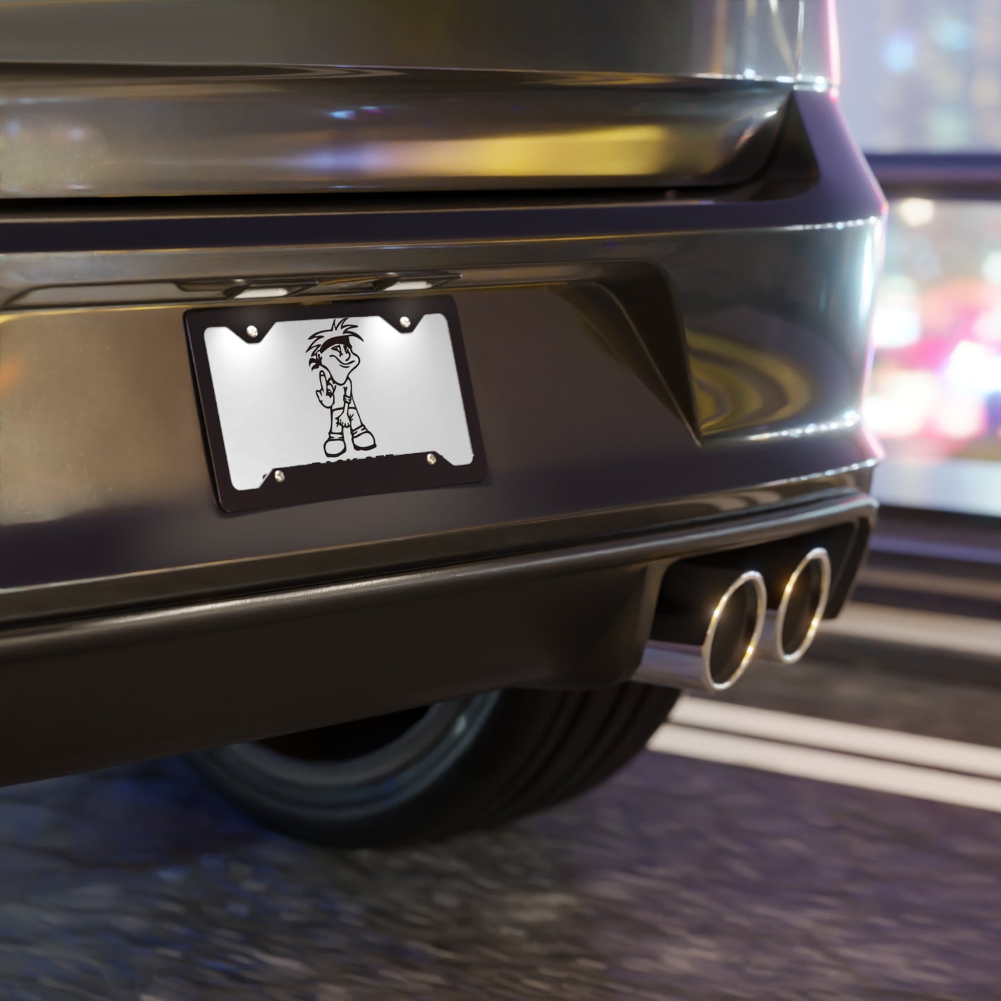 Back Off Funny Middle Finger Retro  Vanity License Plate