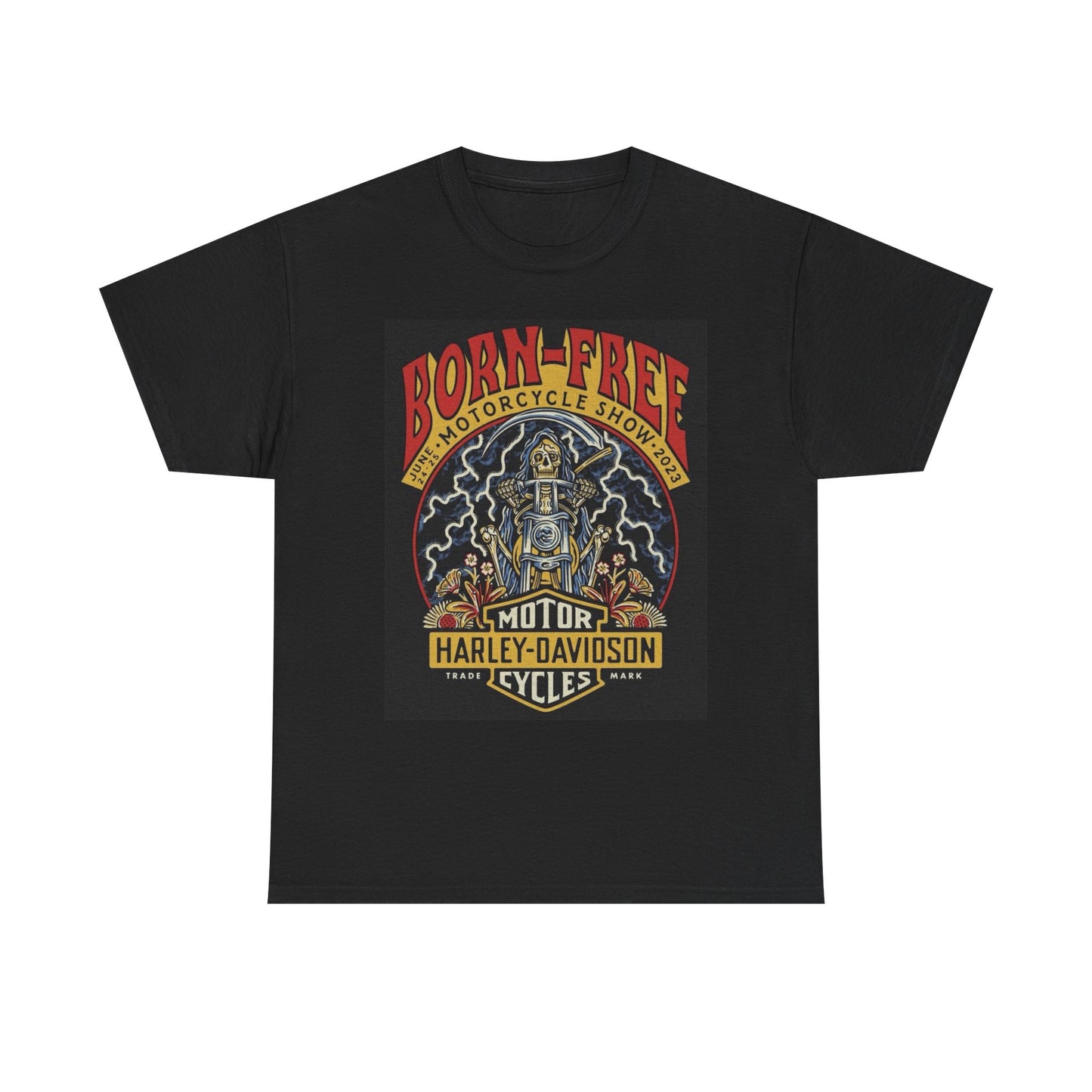 Harley Davidson Motorcycles Graphic T Shirt Vintage Unisex Heavy Cotton Tee 2