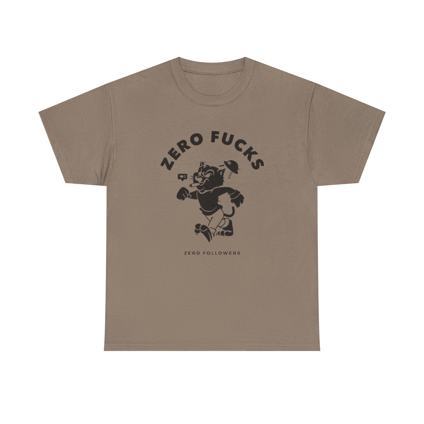 No Cares Zero Followers Graphic T Shirt Unisex Heavy Cotton Tee