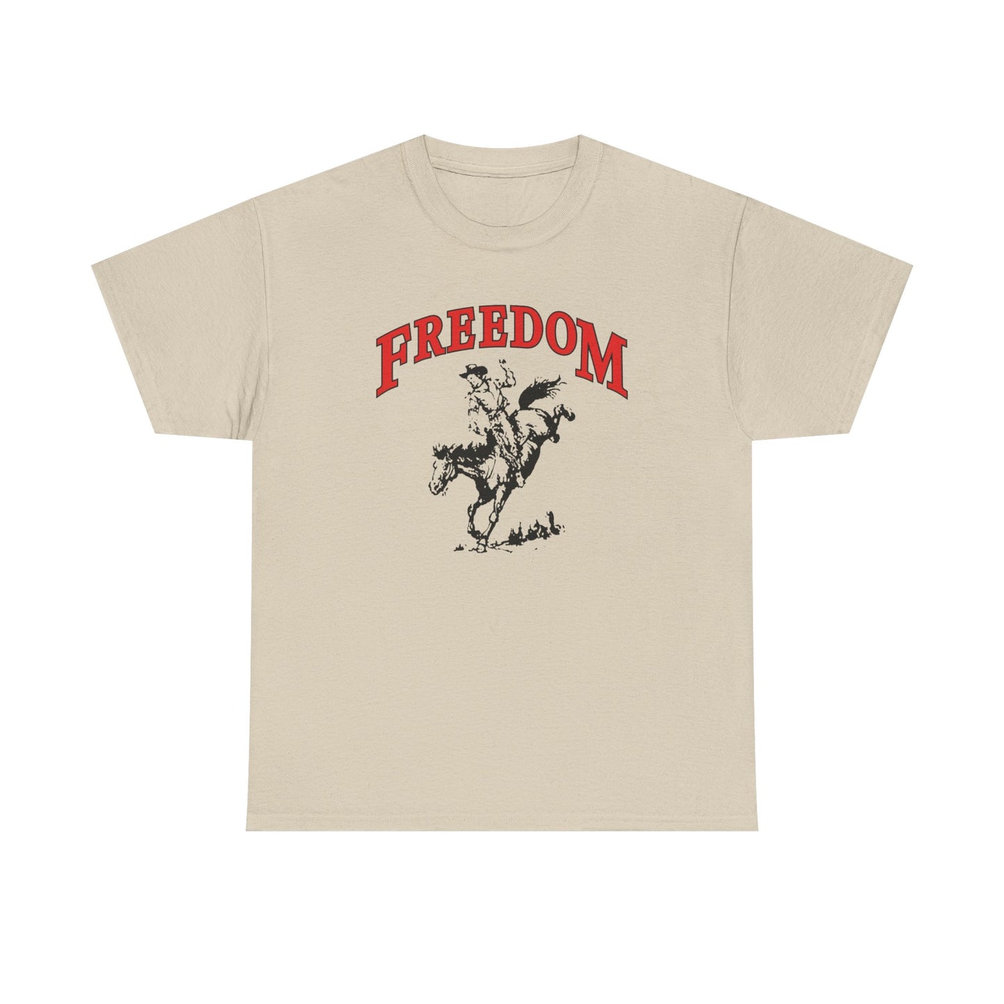 Freedom Western Cowboy Graphic T Shirt Heavy Cotton Tee NEW Gift