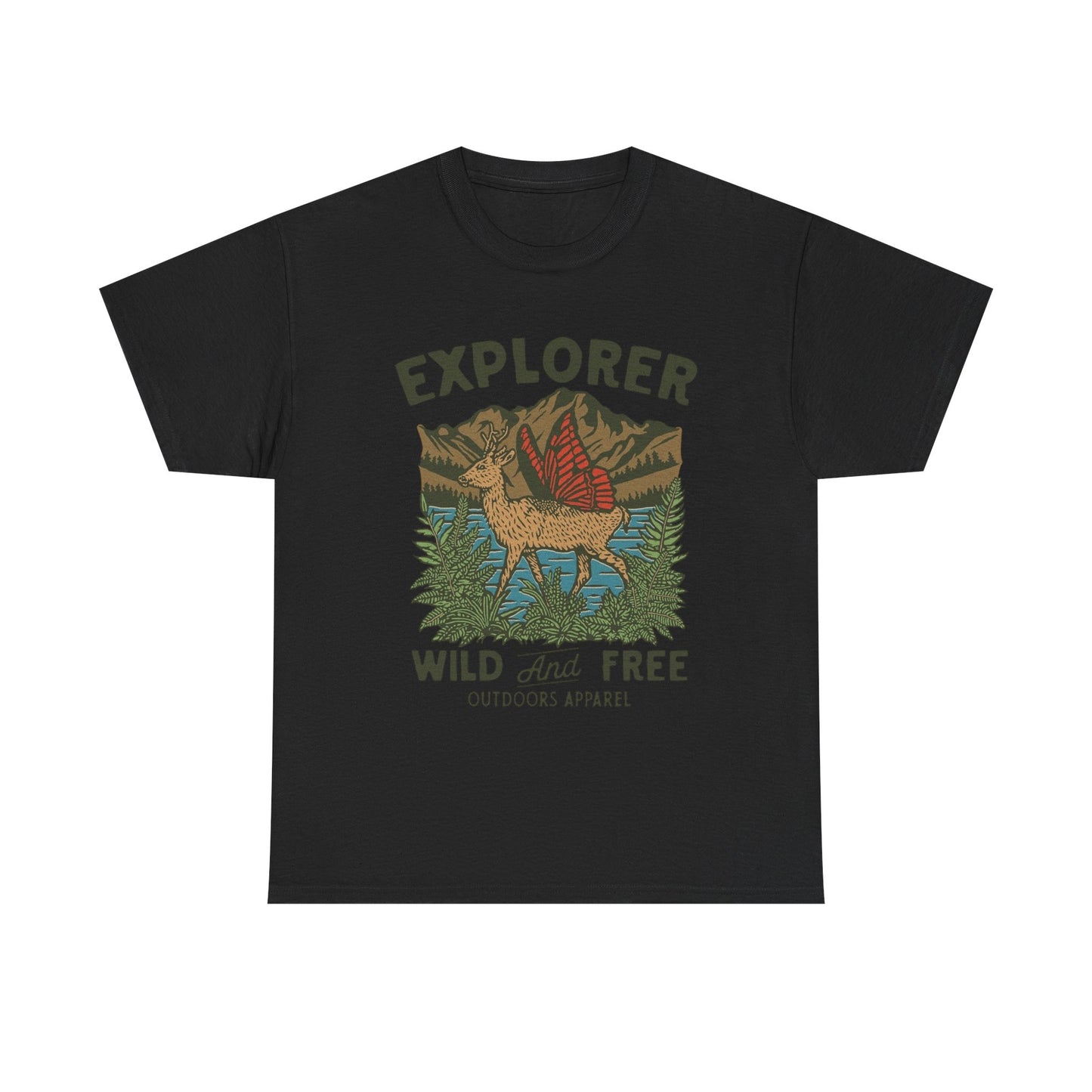 Explorer Wild And Free Graphic T Shirt Unisex Heavy Cotton Tee