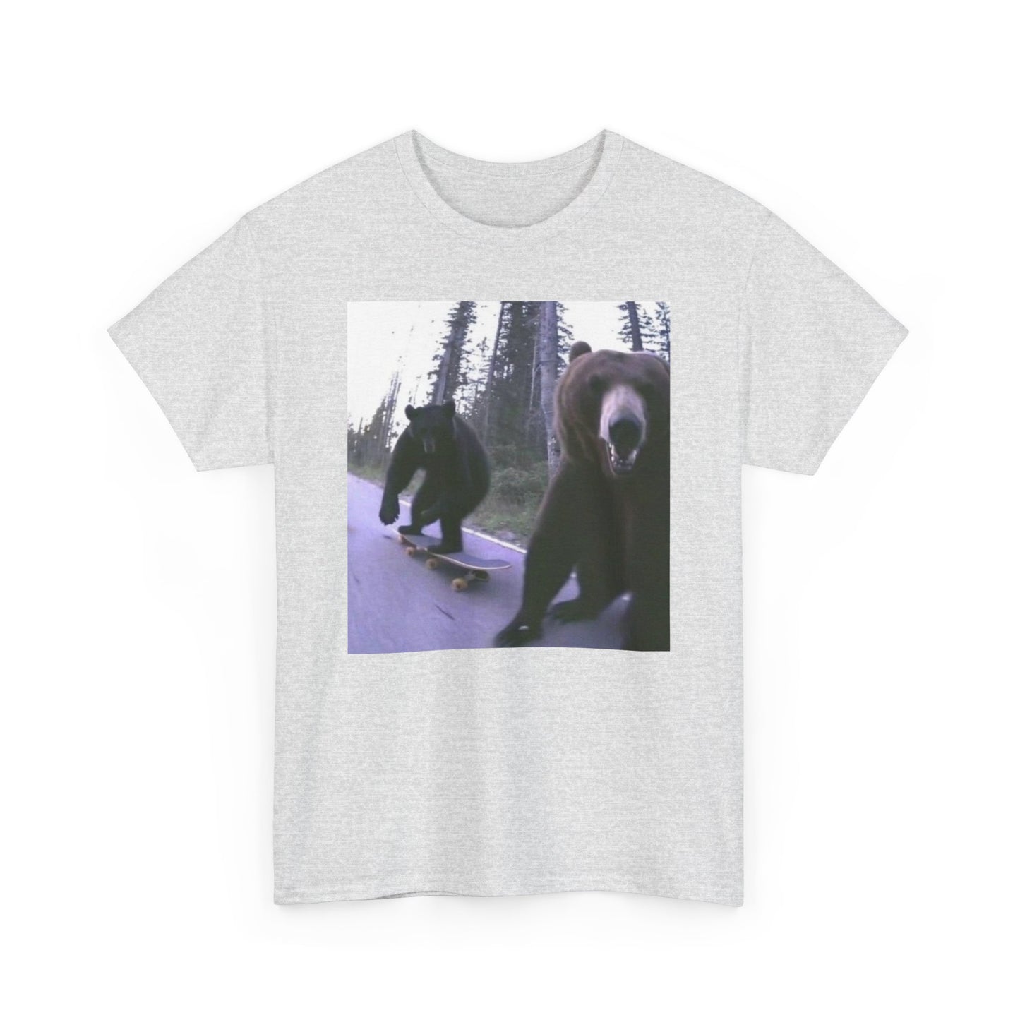 Bear Thrashing Skateboarding Graphic T-Shirt Unisex Heavy Cotton Tee NEW