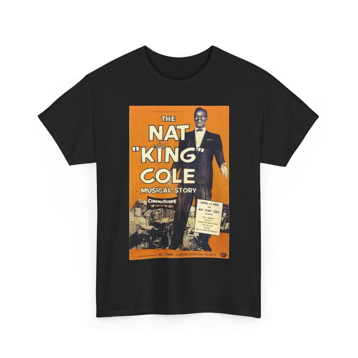 Nat King Cole Tshirt Vintage concert poster retro Unisex Heavy Cotton Tee