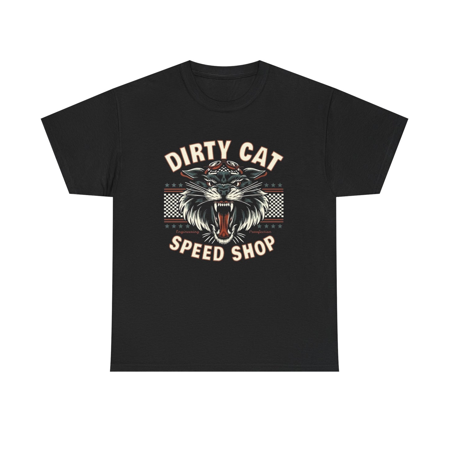 Dirty Cat Speed Shop Graphic T Shirt Unisex Heavy Cotton Tee