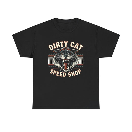 Dirty Cat Speed Shop Graphic T Shirt Unisex Heavy Cotton Tee